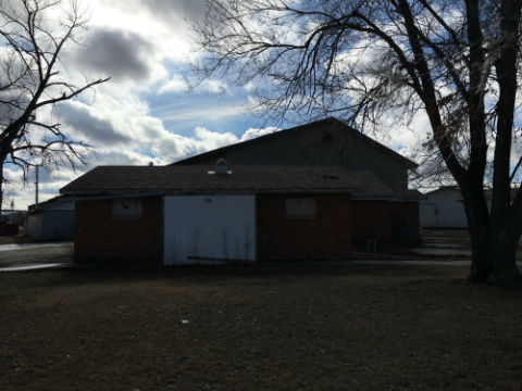 Outside view of former Housing Authority building garage